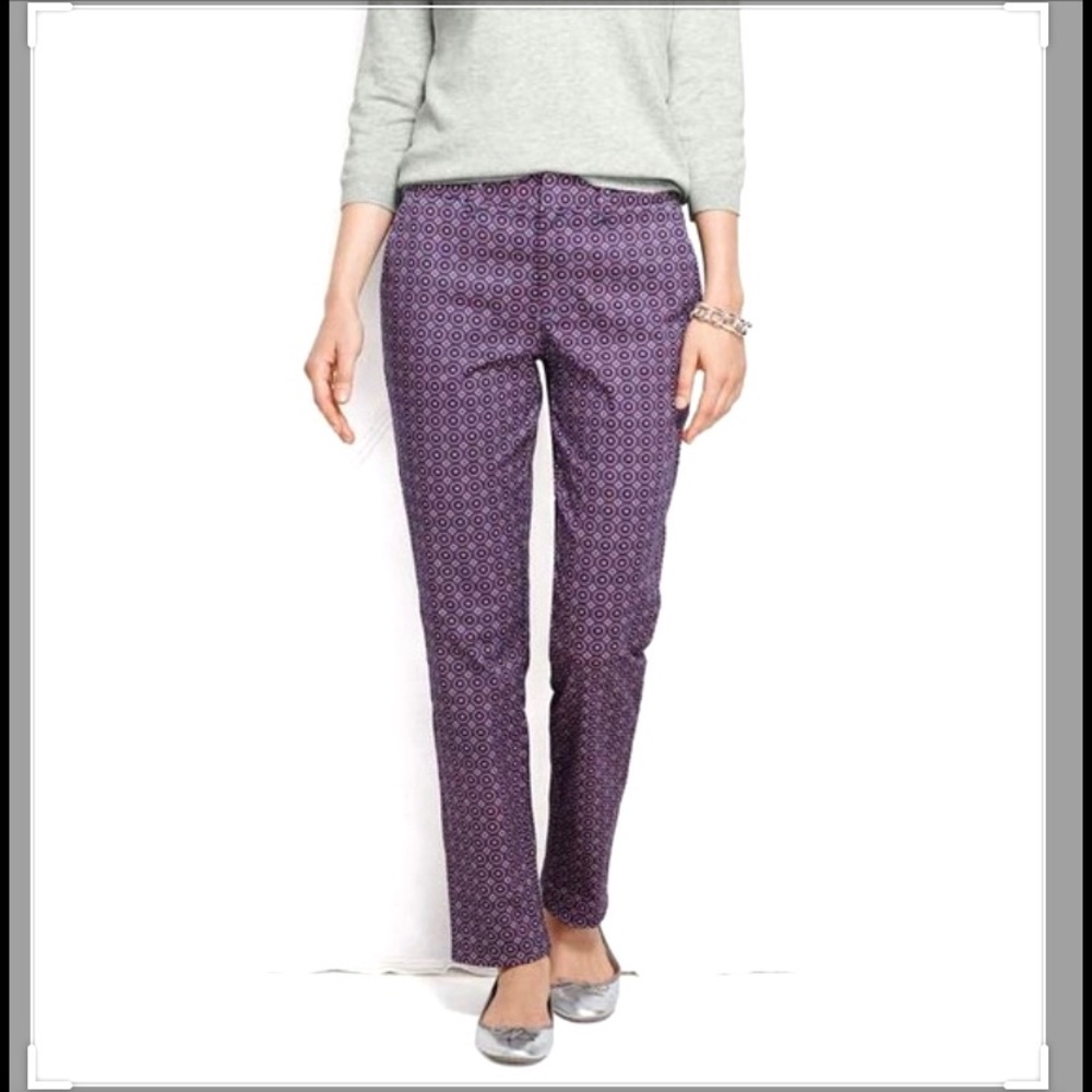 Land’s End Straight Leg Pants Purple Night Sky New